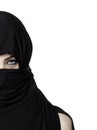 Girl wearing a burqa with uncovered shoulder Royalty Free Stock Photo