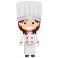 Girl wearing Chef Uniform