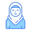 Girl wearing hijab showing concept of muslim girl icons