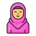 Girl wearing hijab showing concept of muslim girl icons