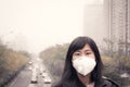 girl in air pollution