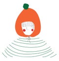 A girl wearing an orange winter hat vector or color illustration