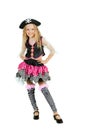 The girl wearing a pirate costume for Halloween. Royalty Free Stock Photo