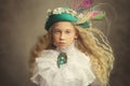 girl wearing tricorn hat Royalty Free Stock Photo