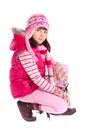 Girl wearing winter clothes Royalty Free Stock Photo