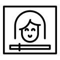 Girl webinar icon outline vector. Video distance Royalty Free Stock Photo