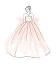 Girl in wedding dress fashion illustration vector