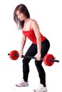 Girl weight lifter Royalty Free Stock Photo