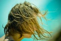 Girl with wet hair at beach Royalty Free Stock Photo