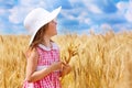 Girl in wheat Royalty Free Stock Photo