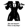 Girl with a whip. Sexy nudeart erotica bdsm Do not touch! This is my boy! erotic Nude Print