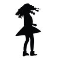 A girl whirling body silhouette vector