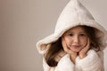 girl in a white coat Royalty Free Stock Photo