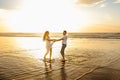 Dance with a loved one, at sunset. Royalty Free Stock Photo