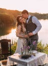 Girl in white dress in nature with your loved