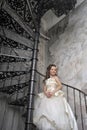 Girl in a white elegant Victorian dress Royalty Free Stock Photo