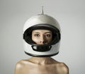 The girl in the white helmet