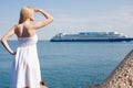 Girl in white at the sea