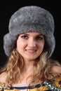 GIRL IN WINTER FUR-CAP Royalty Free Stock Photo