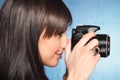 Girl wit camera Royalty Free Stock Photo