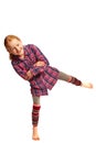 Girl wobbles on its feet Royalty Free Stock Photo
