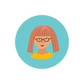 Girl Woman icon circle character illustration