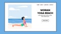 girl woman yoga beach vector