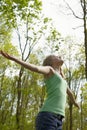 Girl in woods Royalty Free Stock Photo