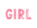 Girl word. Hand Lettering cute sweet design for print