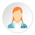 Girl worker icon, flat style