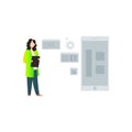 The girl is working on a CMS setting