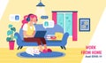 Girl working from home Royalty Free Stock Photo