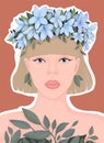 girl in a wreath Royalty Free Stock Photo