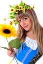 Girl with a wreath on his head. Royalty Free Stock Photo