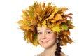 Girl in wreath of leaves