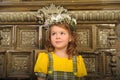 GIRL WITH wreaths of flowers on the head Royalty Free Stock Photo