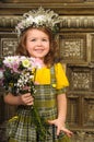 GIRL WITH wreaths of flowers on the head Royalty Free Stock Photo