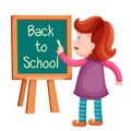 Girl writing back to school Royalty Free Stock Photo