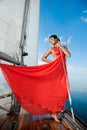 Girl on a yacht Royalty Free Stock Photo