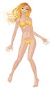 Girl in yellow bikini Royalty Free Stock Photo