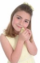 Girl with Yellow Chick Royalty Free Stock Photo