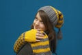 Girl in yellow winter scarf