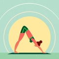 Girl in Yoga Downward-Facing Dog Pose Royalty Free Stock Photo