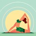 Girl in Yoga One-Leg King Pigeon Pose