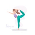 Girl in yoga pose,Lord of the Dance Pose or Natarajasana asana in hatha yoga