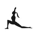 Girl in yoga position icon isolated on white background. Royalty Free Stock Photo