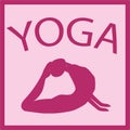 Girl in yoga position. Isolated female silhouette. Vector woman Royalty Free Stock Photo