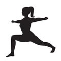 Girl yoga silhouette. Royalty Free Stock Photo
