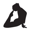 Girl yoga silhouette Royalty Free Stock Photo