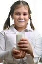 Girl and yoghurt